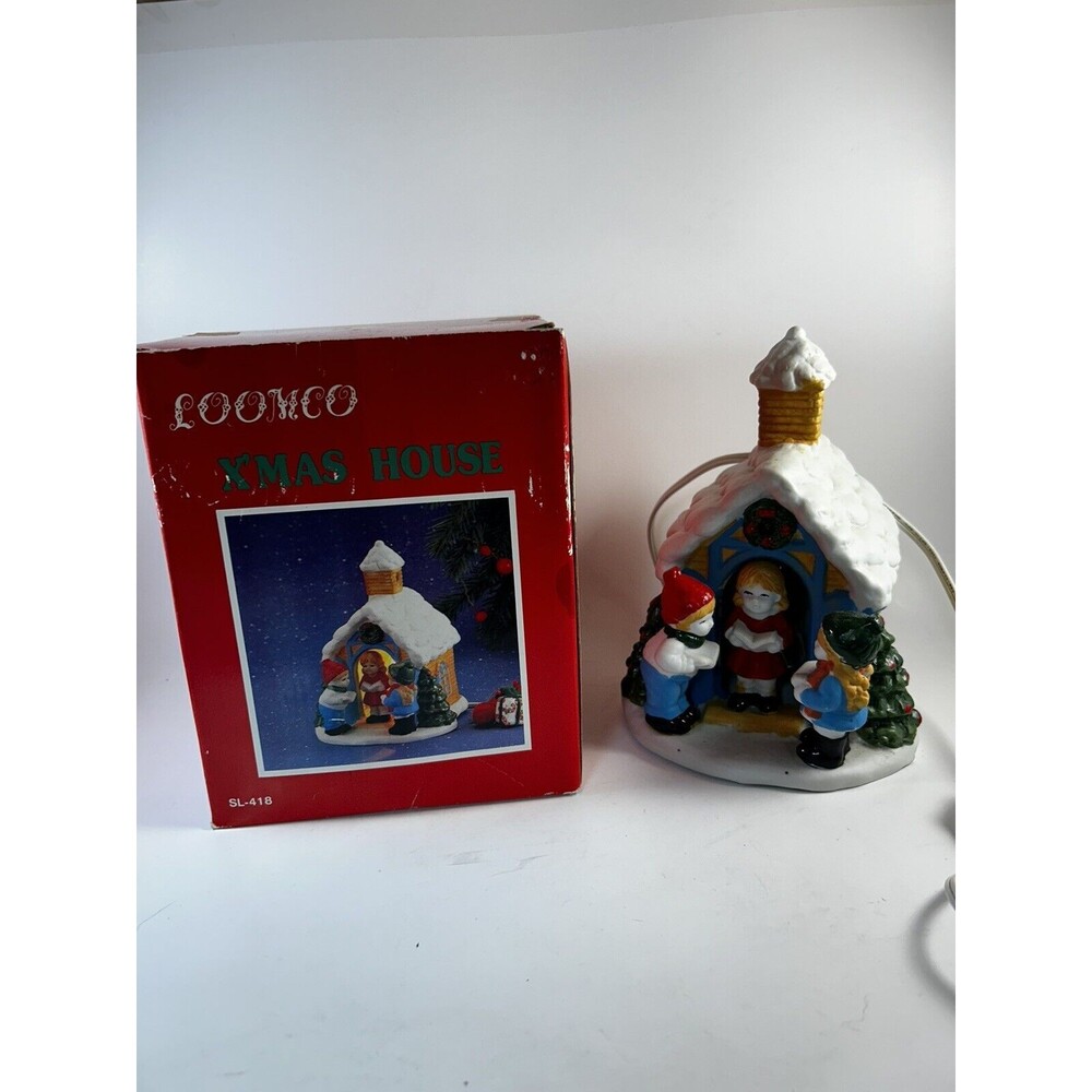 Loomco Porcelain Light Up Christmas Carolers Holiday Decor Children Figurine